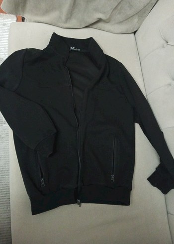 Erkek Siyah Fermuarlı Yüksek Yakalı Sweatshirt - Görsel 2