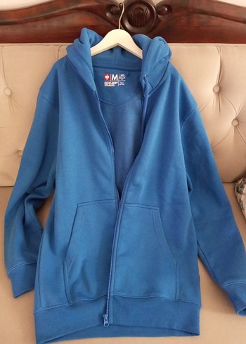 Mavi Fermuarlı Sweatshirt - Görsel 2