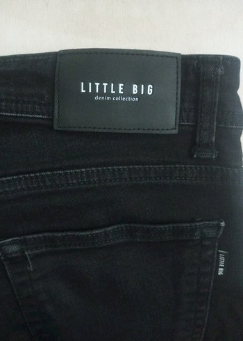 Düğmeli Siyah Kadın Denim Pantolon - Görsel 3