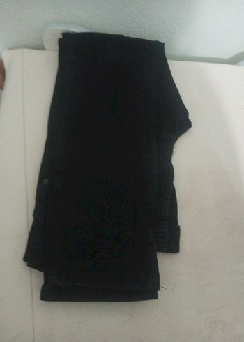 Düğmeli Siyah Kadın Denim Pantolon - Görsel 4