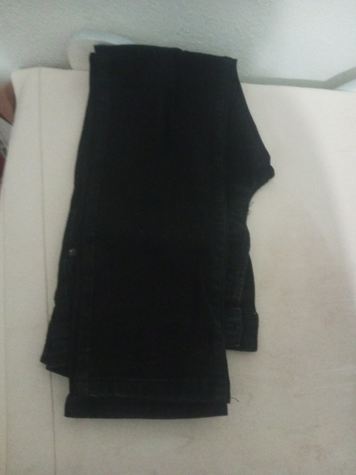 Düğmeli Siyah Kadın Denim Pantolon - Görsel 4