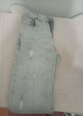 Gri  Rahat Kesim Çocuk Kot Pantolon - Görsel 3