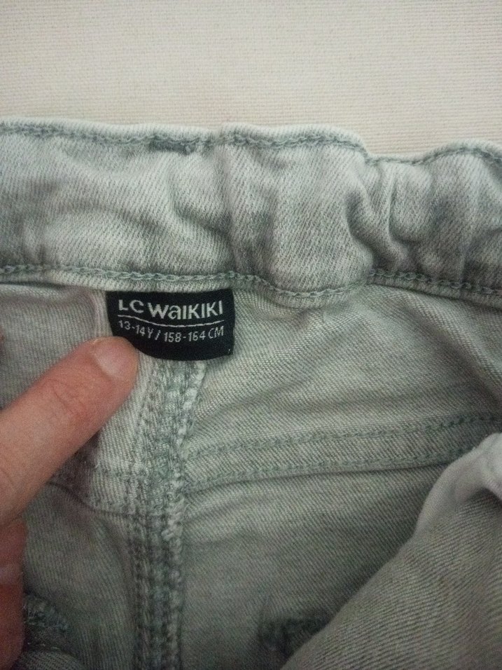 Gri  Rahat Kesim Çocuk Kot Pantolon - Görsel 4