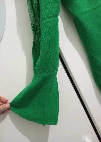 Yeşil Basic Kadın Triko Kazak - Görsel 5