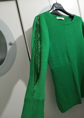 Yeşil Basic Kadın Triko Kazak - Görsel 3