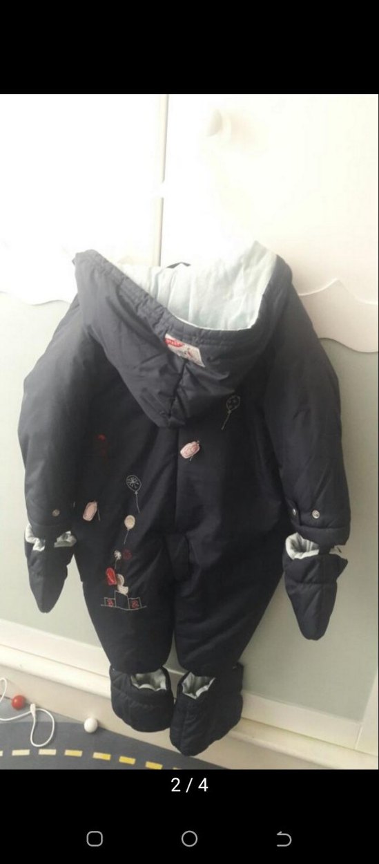 Fermuarlı Siyah Bebek Astronot mont - Görsel 2