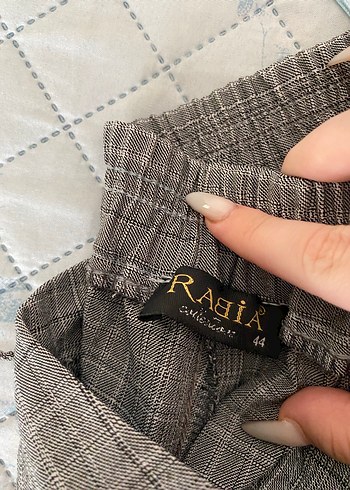 Diğer Gri Ekoseli Regular Fit Keten Kumaş Pantolon