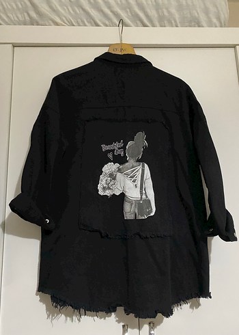 Düğmeli Siyah Midi Kadın Ceket - Görsel 2