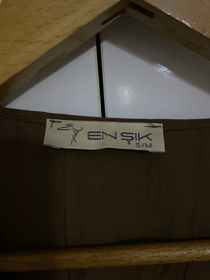 Kadın Kahverengi Keten Midi Kimono - Görsel 2