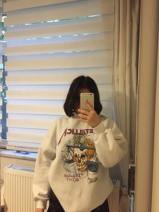 Addax Metallica Beyaz Sweatshirt