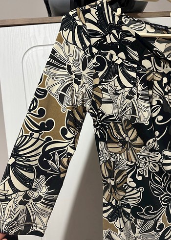 Desenli Normal Yaka Uzun Kollu Elbise - Görsel 4