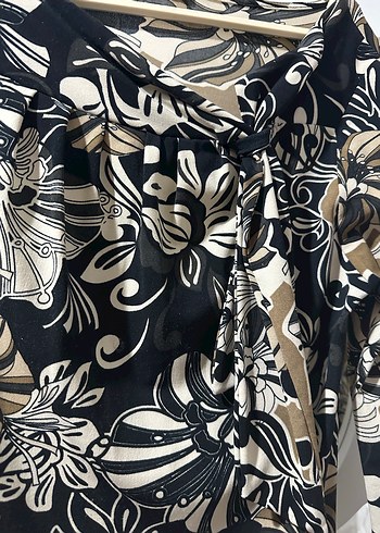 Desenli Normal Yaka Uzun Kollu Elbise - Görsel 2