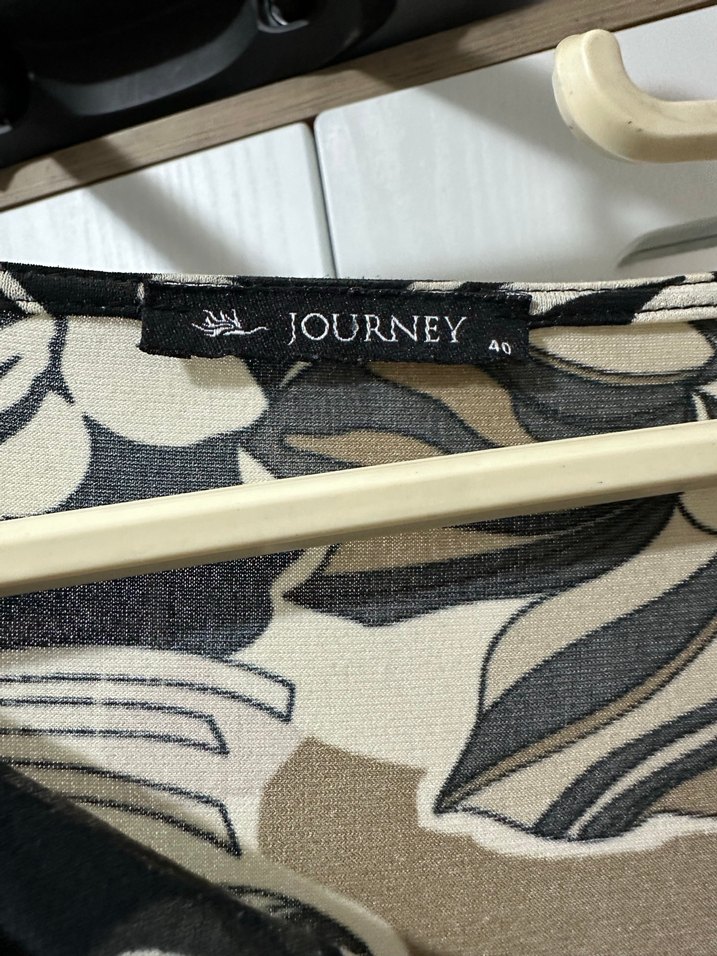 Desenli Normal Yaka Uzun Kollu Elbise - Görsel 3