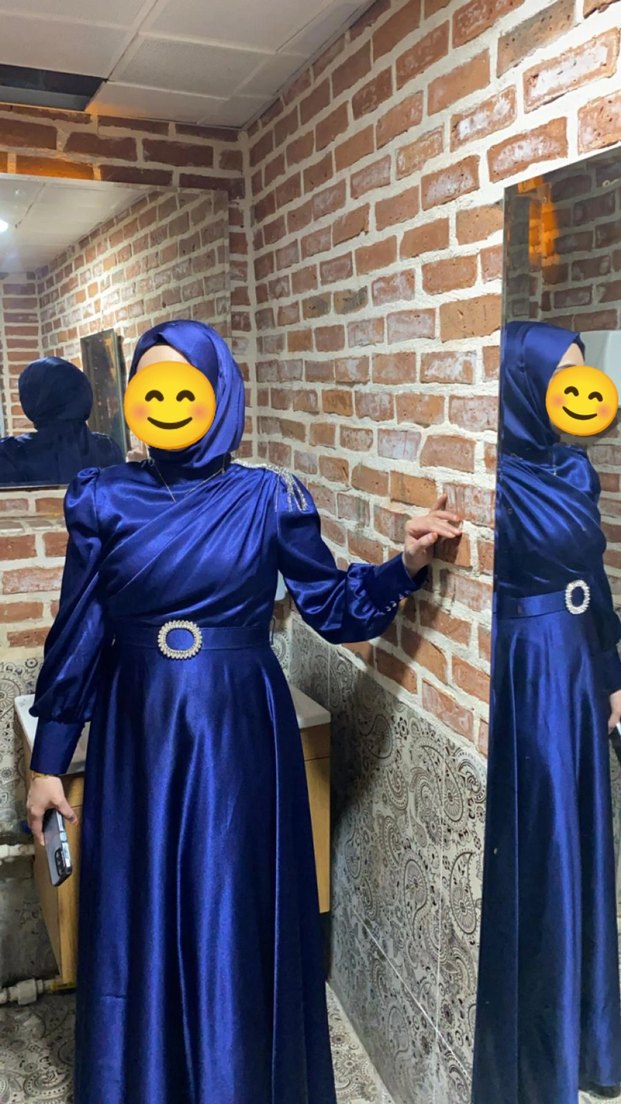 pamuklu saten abiye - Görsel 2