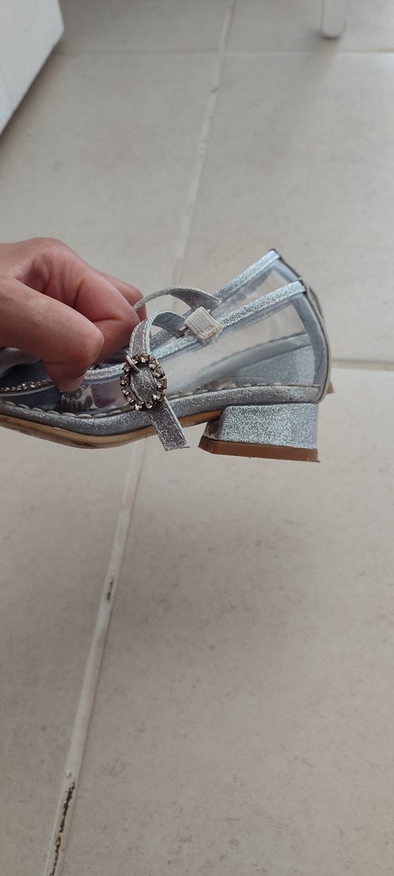 Kız Çocuk Gri Fiyonk Detaylı Babet - Görsel 2