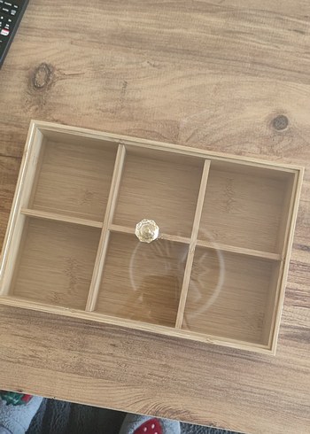 Beden Renk bambu organizer Kutusu 6 Bölmeli