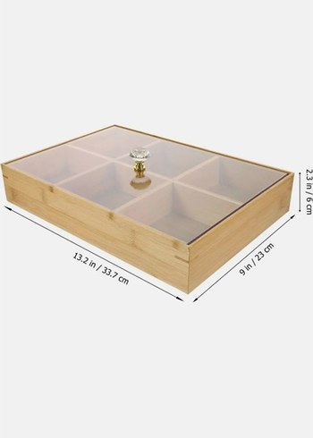 Diğer bambu organizer Kutusu 6 Bölmeli