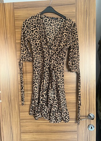 Diğer Leopar Desenli Kısa Elbise