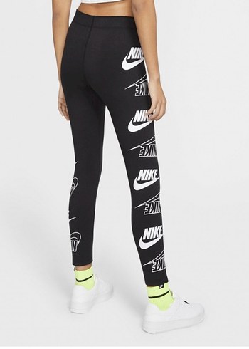 Nike Nike Baskılı Siyah Spor Tayt