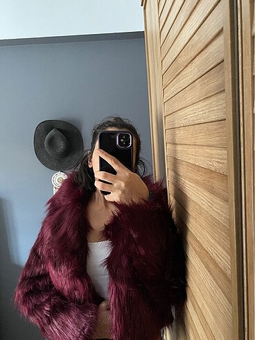 Diğer Jammy fur mürdüm kürklü kısa ceket