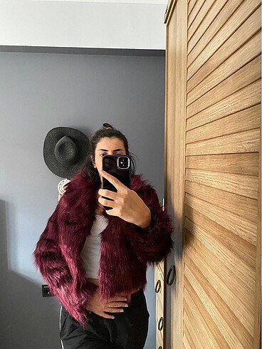 m Beden Jammy fur mürdüm kürklü kısa ceket
