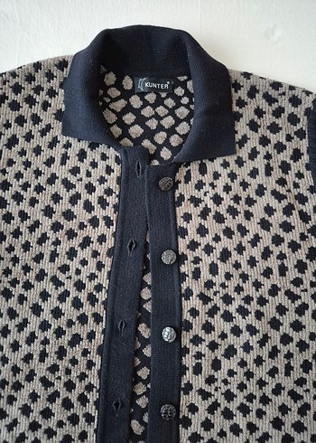 Düğmeli Desenli Kahverengi Hamile Ceketi - Görsel 6