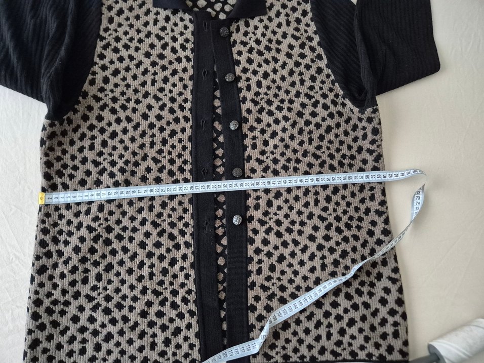 Düğmeli Desenli Kahverengi Hamile Ceketi - Görsel 3