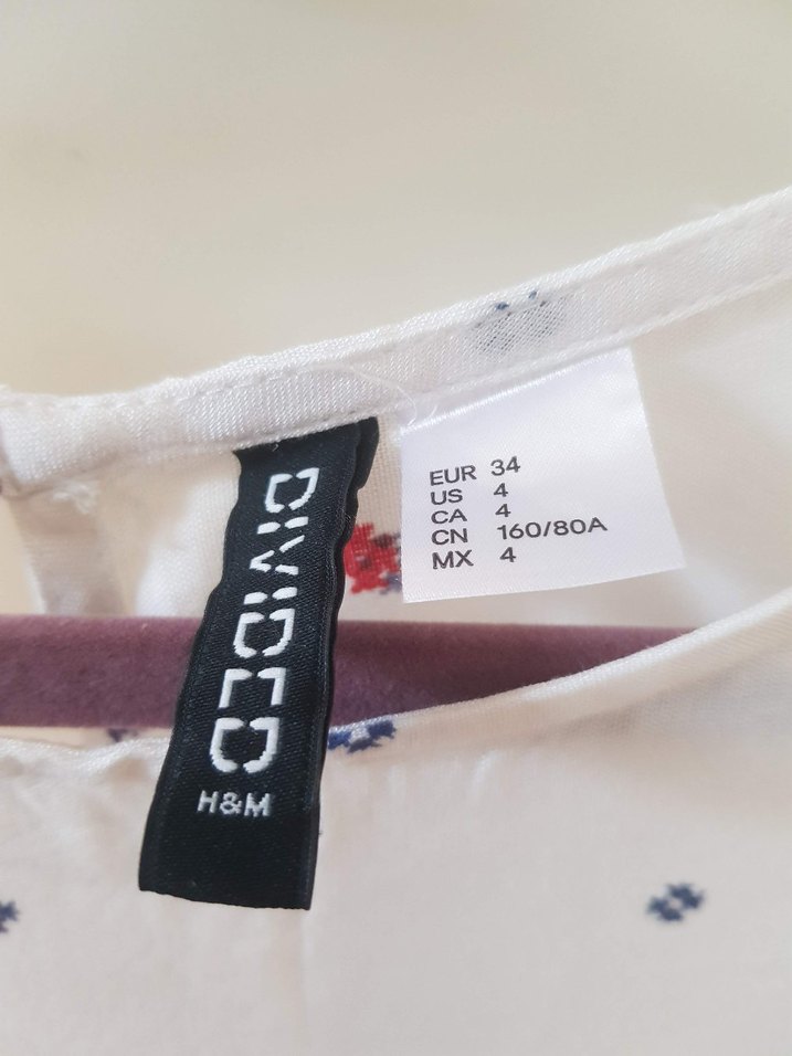 Bohem Beyaz Desenli Uzun Kollu Kadın Bluz - Görsel 5