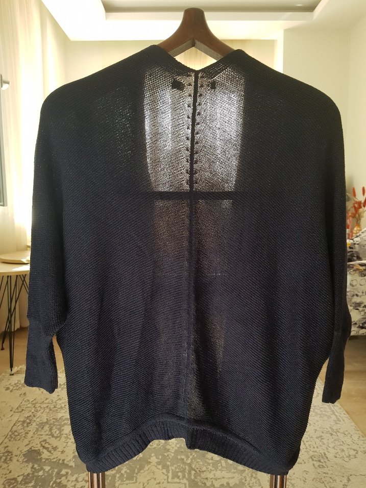 Kadın Siyah Örgü Bohem Hırka - Görsel 2