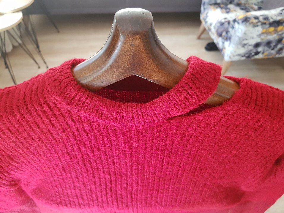 Kırmızı Triko Kadın Kazak - Görsel 3