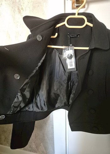 Siyah Mini Düğmeli Klasik Kadın Blazer - Görsel 5