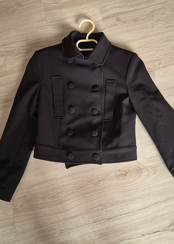 Siyah Mini Düğmeli Klasik Kadın Blazer - Görsel 3