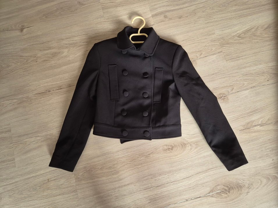 Siyah Mini Düğmeli Klasik Kadın Blazer - Görsel 3