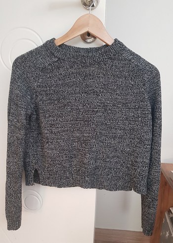 Gri Kadın Triko Kazak - Görsel 3