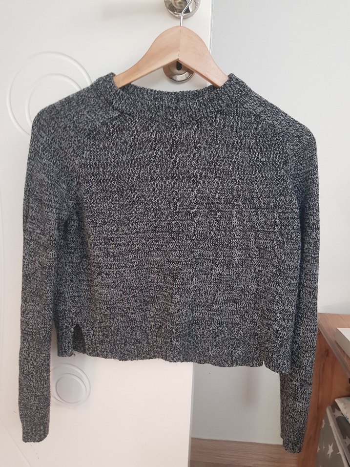 Gri Kadın Triko Kazak - Görsel 3