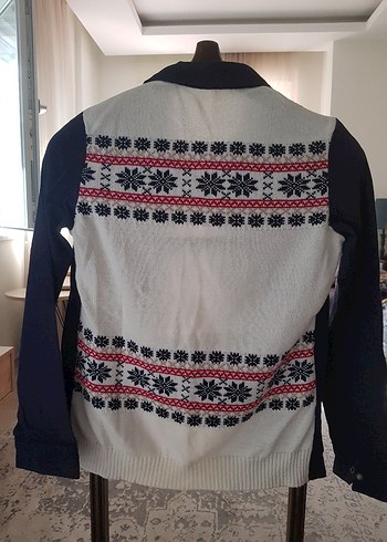 Düğmeli Lacivert Trikolu Gömlek - Görsel 2