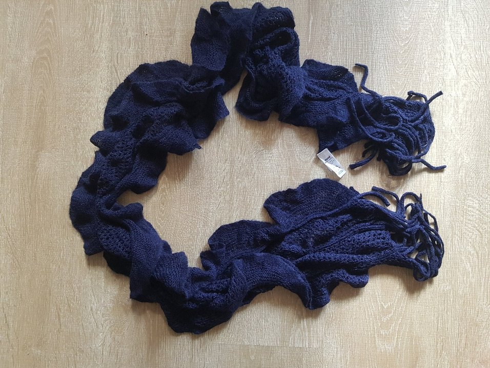 Lacivert Örgü Kadın Şal - Görsel 2