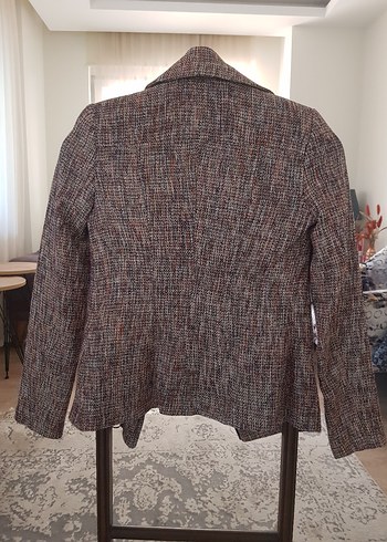 Vatkalı Kadın Kahverengi Midi Ceket - Görsel 6