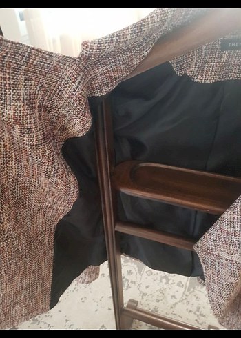 Vatkalı Kadın Kahverengi Midi Ceket - Görsel 8