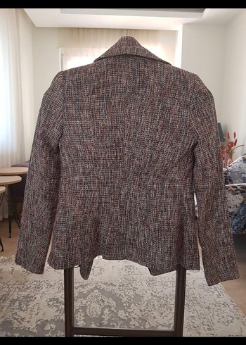 Vatkalı Kadın Kahverengi Midi Ceket - Görsel 5