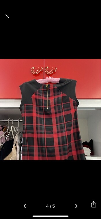 ekoseli elbise - Görsel 2