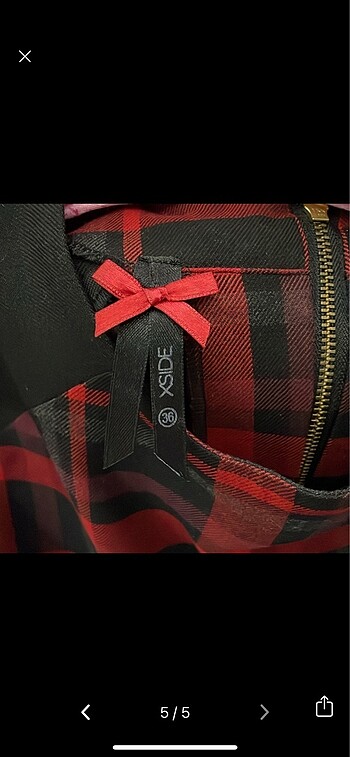 ekoseli elbise - Görsel 3