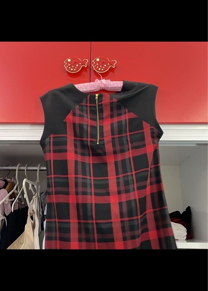 ekoseli elbise - Görsel 2