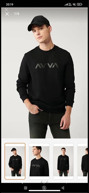xl Beden siyah Renk Avva erkek sweatshırt