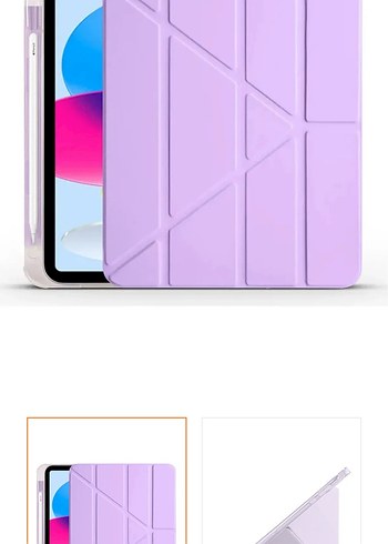 ipad air 11inc m2 m3 cip Mor Tablet Kılıfı Katlanabilir Tasarıml