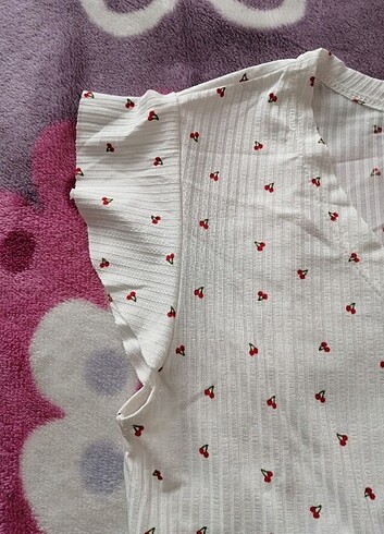 l Beden kiraz desenli crop