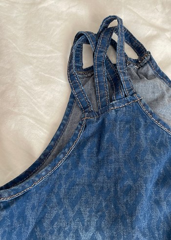 Mavi Batik Desenli Kot Tulum - Görsel 2