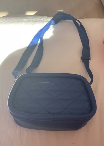 Dikiş Desenli Mavi Kadın Omuz Çantası - Görsel 2