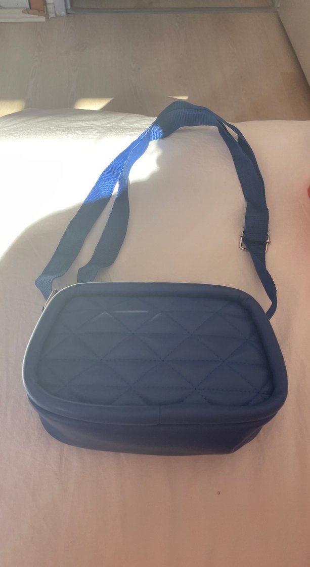 Dikiş Desenli Mavi Kadın Omuz Çantası - Görsel 2