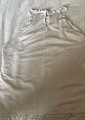 Dantel Detaylı Beyaz Bluz - Görsel 2